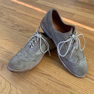 Bed Stu Lita tan suede-leather oxford